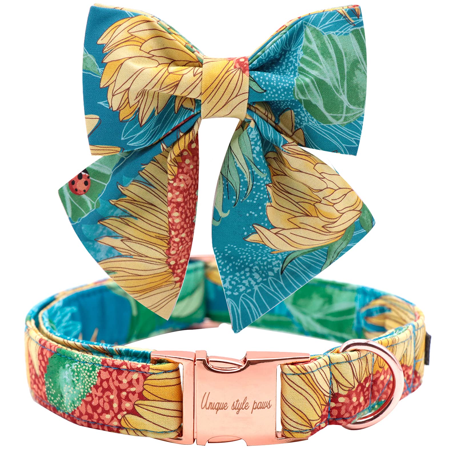Stylish Floral Print Dog Collar with Adjustable Bowtie - Perfect Pet Gift for Small, Medium & Large Dogs | Ideal for Spring Walks, Special Occasions & Photo Shoots