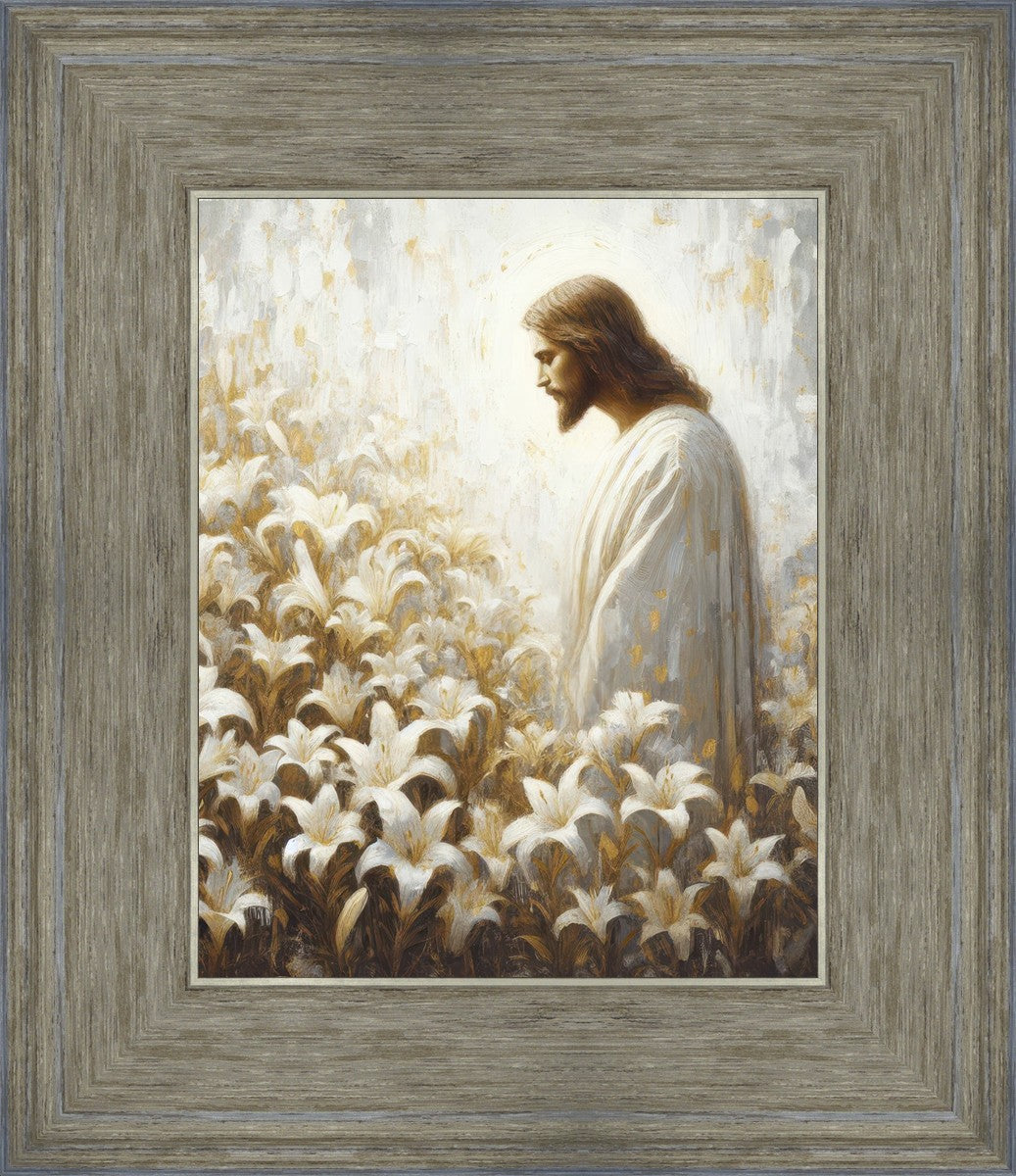 Consider The Lilies - Inspirational Christian Wall Art Decor for Home & Office | Perfect for Living Room, Bedroom, Church & Gift Giving