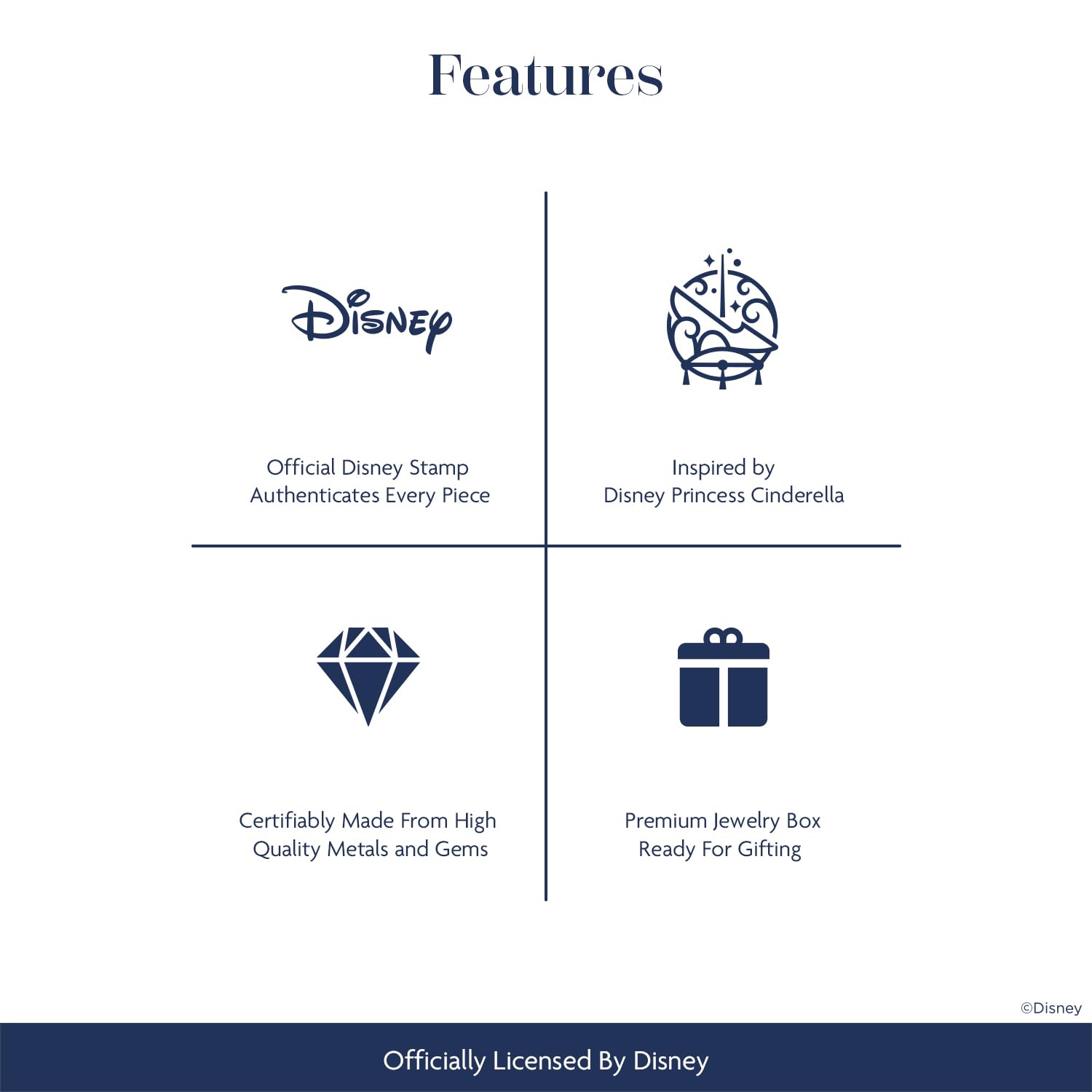 Jewelili Enchanted Disney Sterling Silver Cinderella Ring with 1/4 Carat Diamond - Elegant Fashion Jewelry for Women, Perfect Gift for Birthday, Anniversary & Special Occasions
