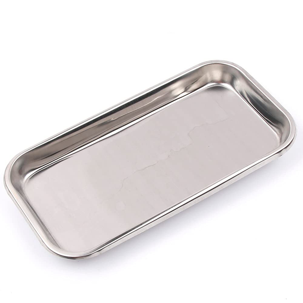 JJSPP Stainless Steel Serving Tray - 1PC Multi-Purpose Storage Dish for Food, Fruit & Kitchen Accessories | Durable Tableware for Dining, Entertaining & Organizing