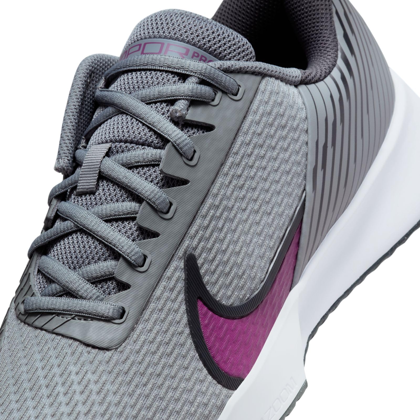 NikeCourt Air Zoom Vapor Pro 2 Men's Tennis Shoes - DR6191-006 Smoke Grey/Dark Smoke Grey/Black/Sangria - Size 10 | Hard Court Performance | Perfect for Competitive Matches & Training Sessions