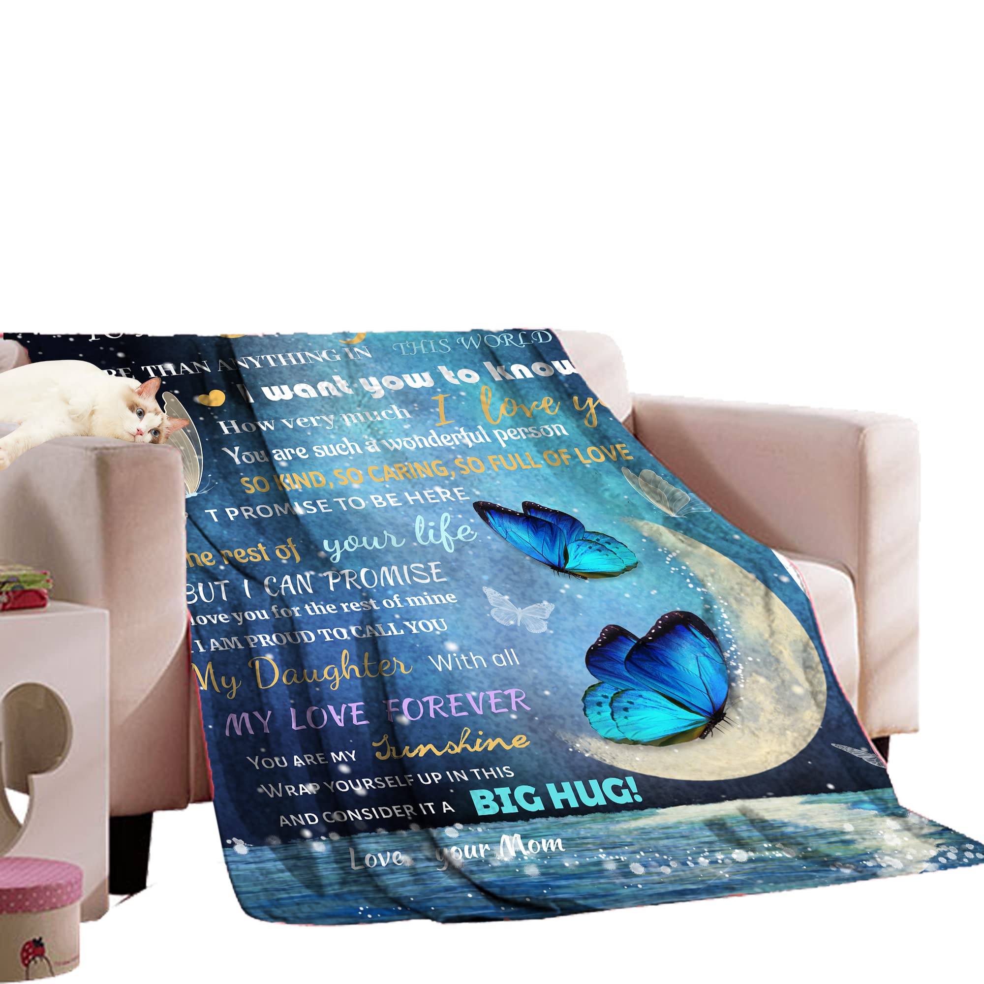 Soft Flannel Plush Throw Blanket for Daughter - 50