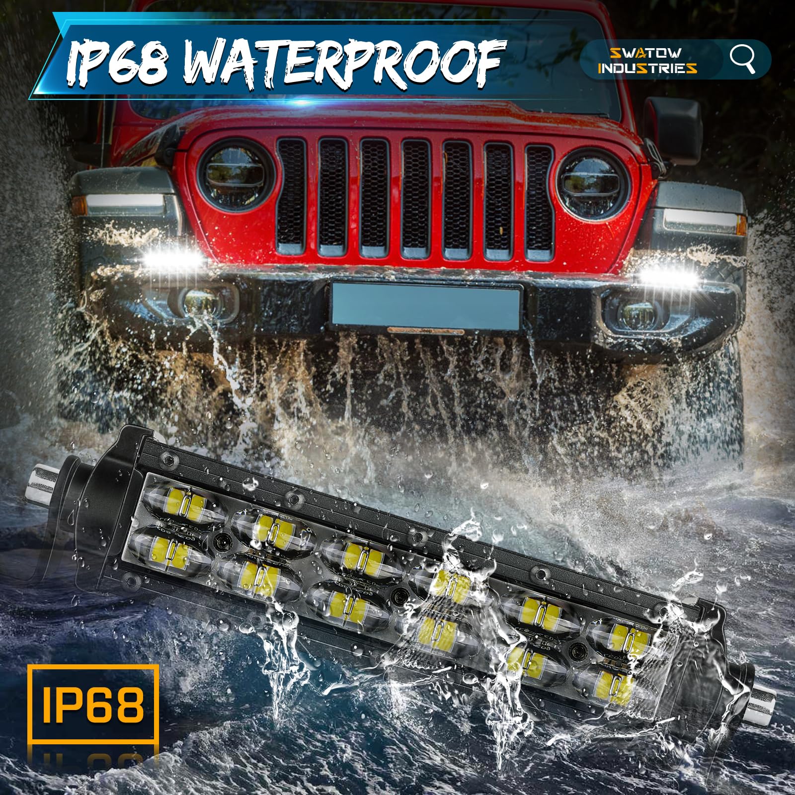 6 Inch LED Light Bar with Wiring Harness Kit - Waterproof Off-Road Fog Lights for Wrangler, Ram, Toyota, Motorcycle, ATV, UTV - Perfect for Night Driving, Trail Riding & Off-Road Adventures