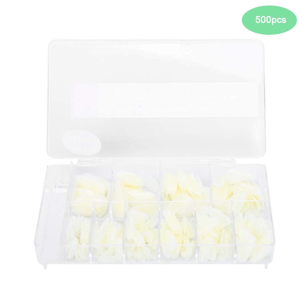 500pcs Natural Color Nail Art Tips - Professional Manicure Tools for DIY Nail Salon, Easy to Remove & Durable Artificial Nails for Manicurists & Nail Lovers | Perfect for Home Nail Care, Salon Services & Nail Art Designs