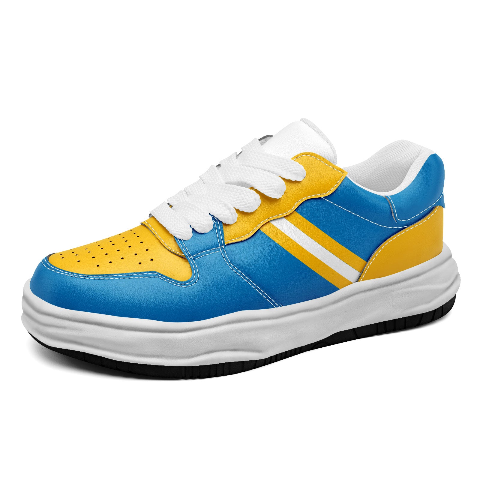 Custom Blue & Yellow Los Angeles Themed Personalized Sneakers - Unique Design FN032 D020389 22 - Perfect for Streetwear Fashion & Urban Lifestyle