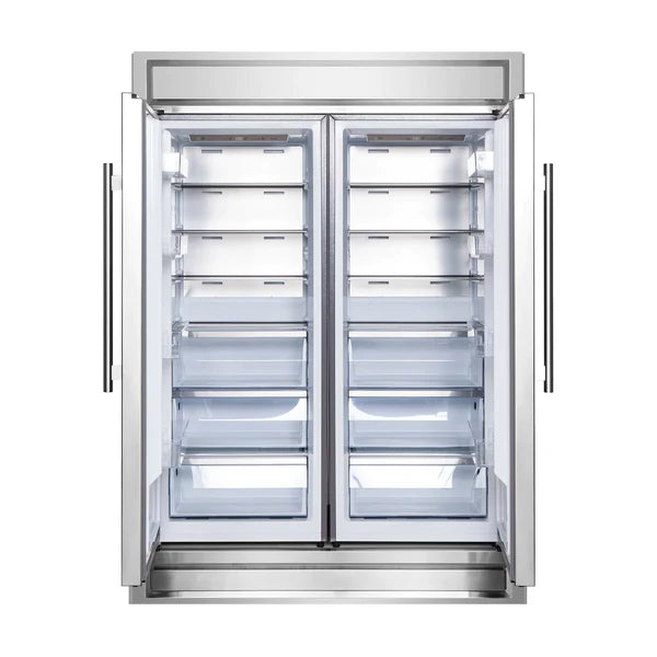 60 Inch Maderno 2-Piece Convertible Built-In Refrigerator Freezer with Decorative Grill Trim - 27.2 cu.ft Capacity - Stainless Steel - FFFFD1722 60S - Perfect for Modern Kitchens and Open-Concept Living Spaces