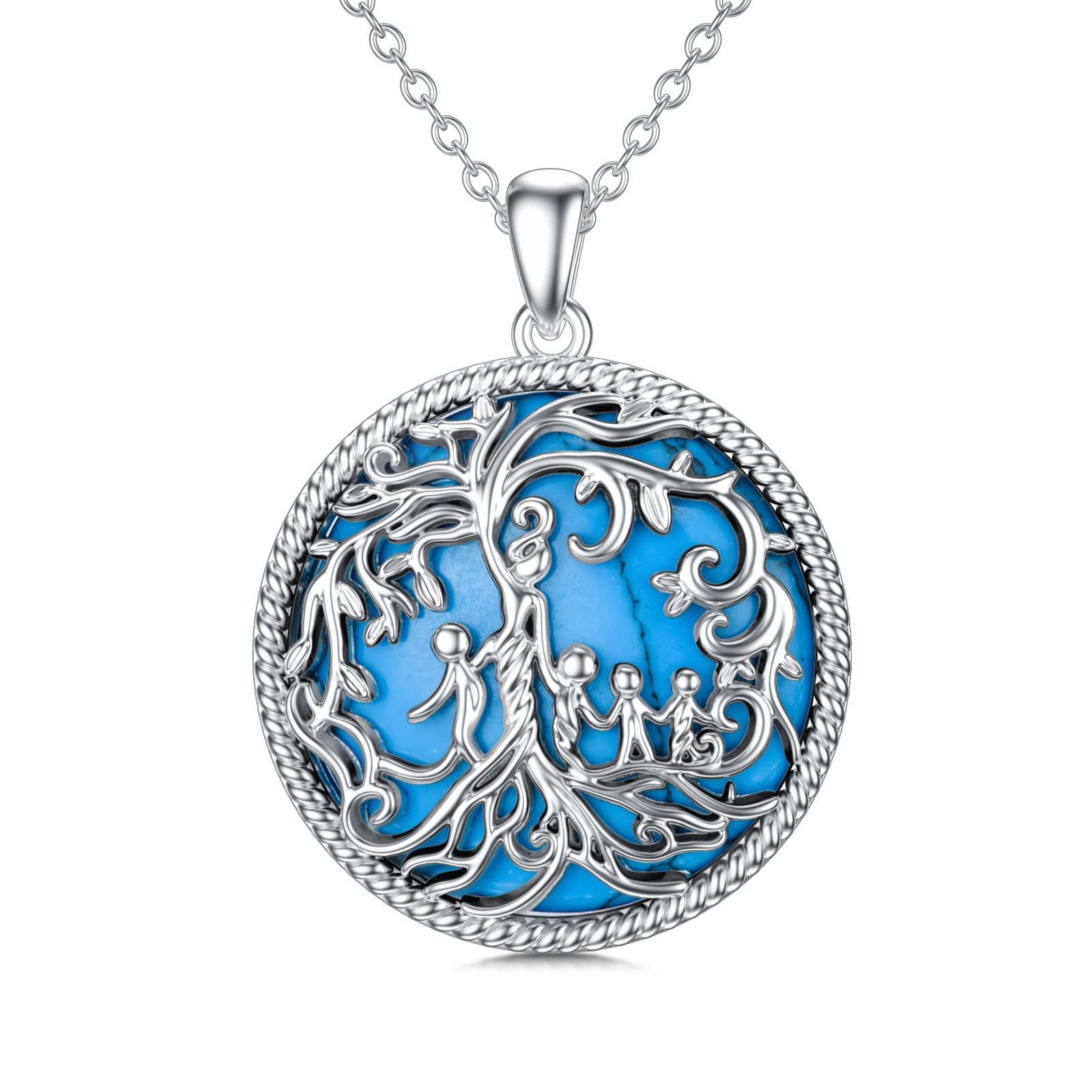 TOUPOP Mother's Day Gifts for Mom - 925 Sterling Silver Family Tree of Life Necklace for Women, Wife, Grandma, Daughter & Son - Meaningful Birthday Jewelry Gift for Family Bonding & Special Occasions