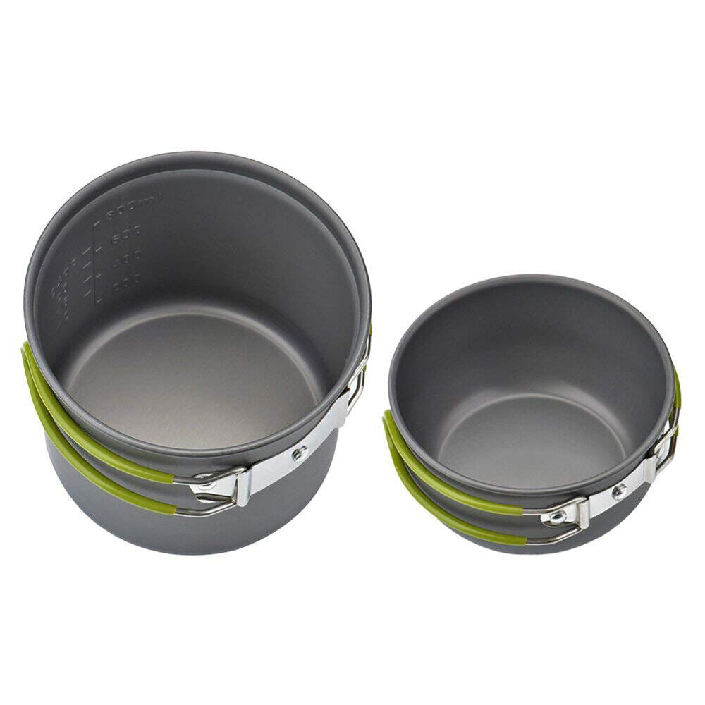 Ultralight Portable Picnic Cookware Set - Outdoor Camping Pot & Pan with Piezo Ignition | Compact Stove Set for Hiking, Backpacking & Picnics