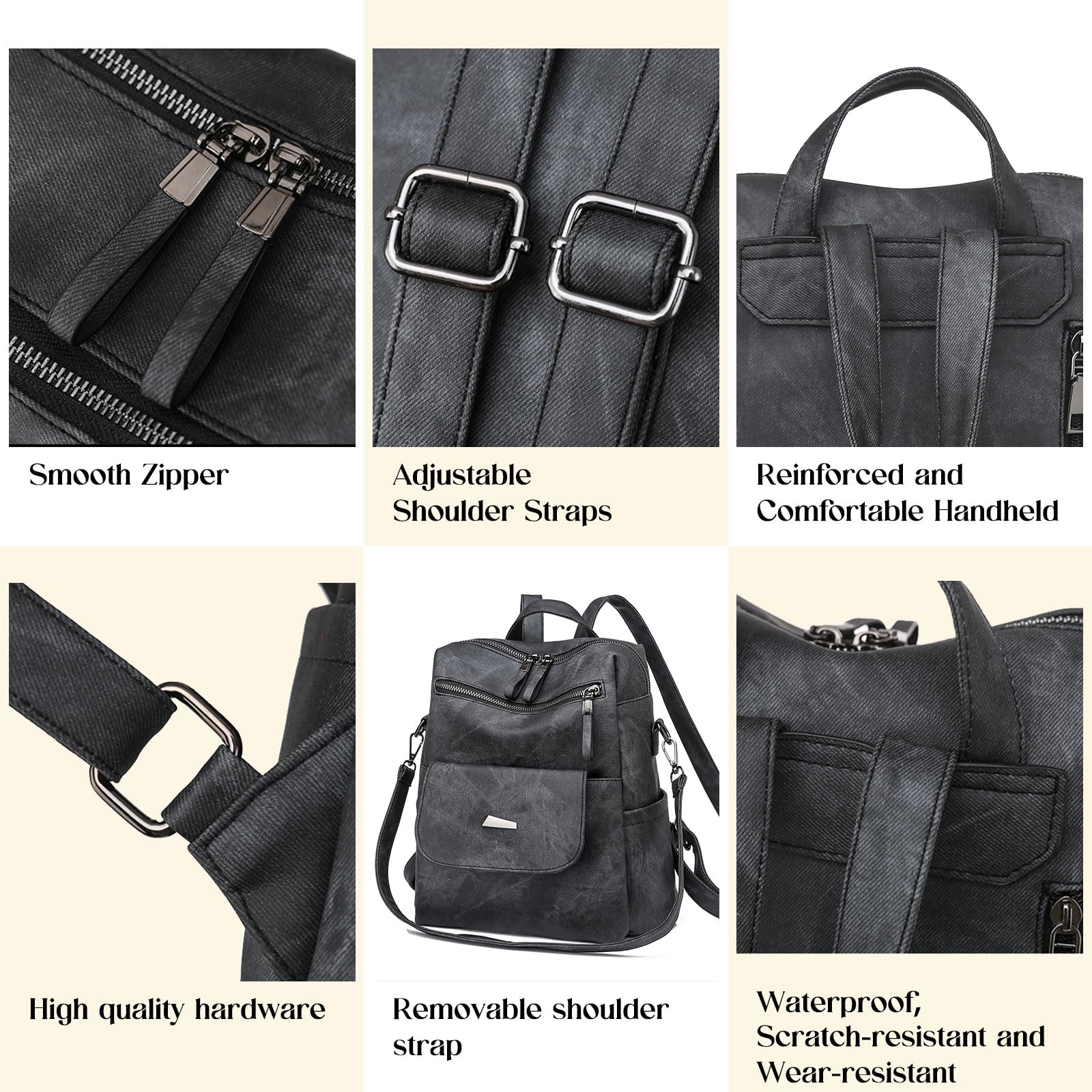 Stylish Women's Leather Backpack Purse - Small Waterproof Anti-Theft Shoulder Bag & Handbag for Daily Commute, Travel & Shopping