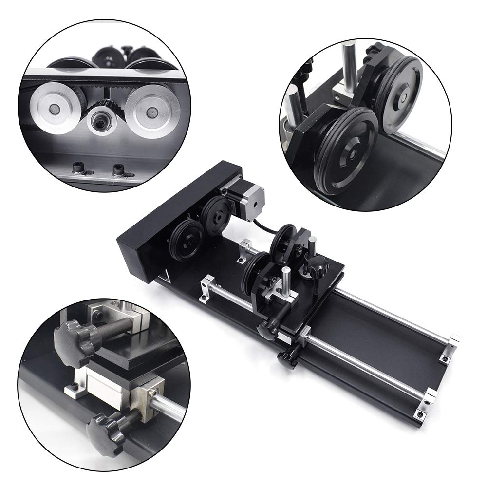 CNC Wheel Router Rotary Axis Attachment for CO2 Laser Engraving & Cutting Machine - 3 Phase Stepper Motor CNC Roller Rotation - Perfect for Wood, Metal & Acrylic Engraving Projects