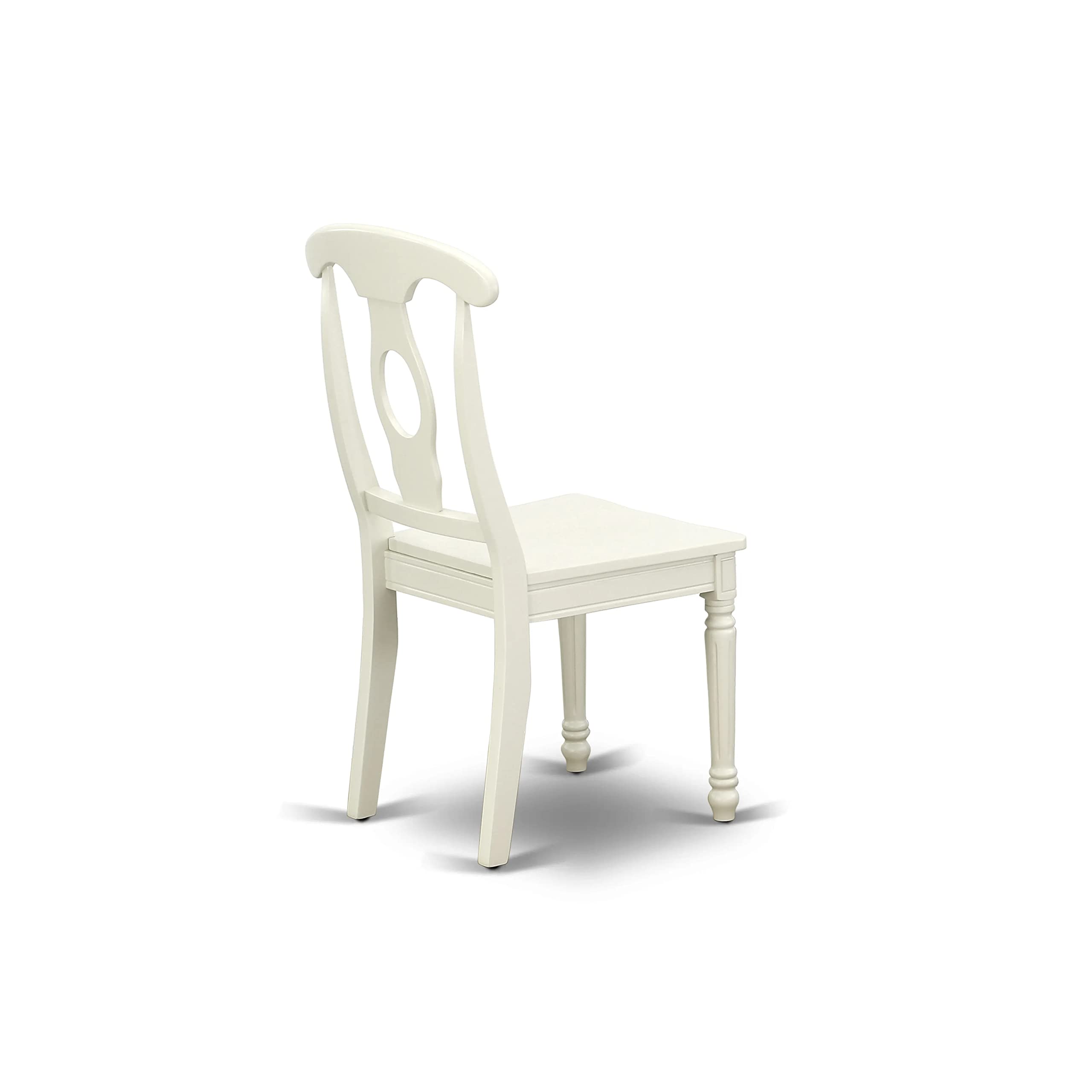 East West Furniture HBKE3-LWH-W 3-Piece Round Kitchen Dining Set with Pedestal Table & 2 Chairs, 42x42 Inch, Linen White - Perfect for Small Spaces, Breakfast Nooks & Cozy Apartments