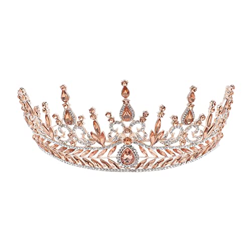 Crystal Bridal Headpiece - Baroque Wedding Hair Accessories for Bride | Rose Gold Rhinestone Hair Ornament for Weddings & Parties