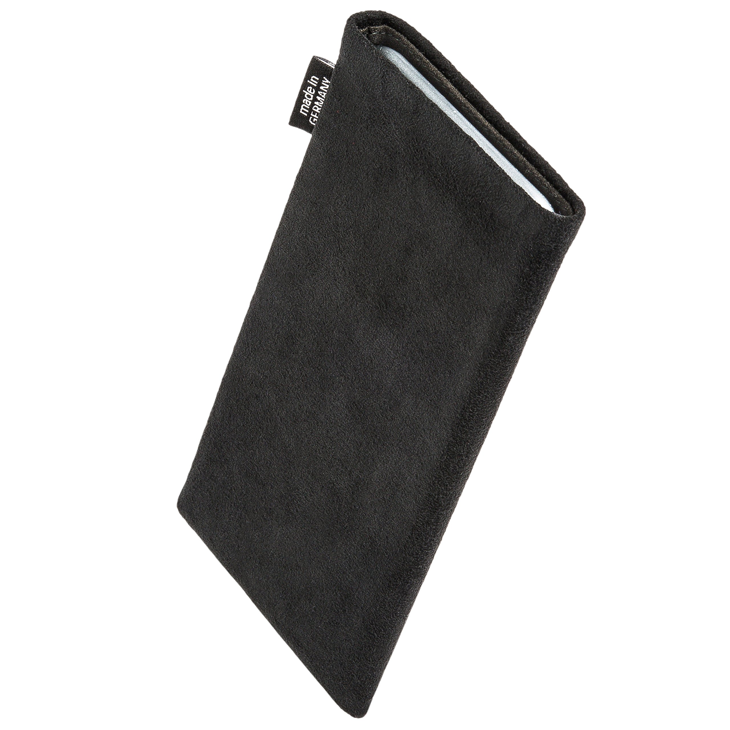 Premium Custom Tailored Sleeve Case for Huawei P20 Lite - Classic Black | German-Made Genuine Alcantara Cover with Microfiber Lining for Screen Protection & Cleaning | Perfect for Business Travel & Daily Use
