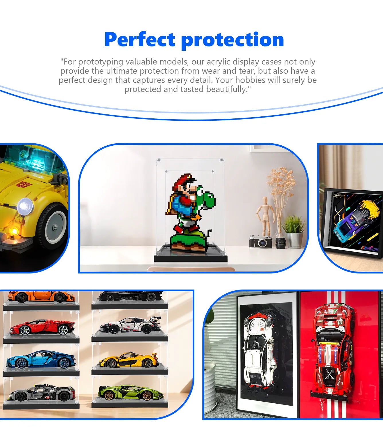 LEGO Super Mario World™: Mario & Yoshi 71438 Display Case - Protective Showcase for LEGO Building Blocks - Perfect for Collectors & Home Decor