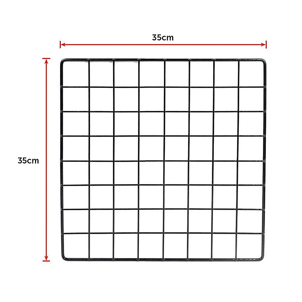 12-Cube Wire Grid Organizer Bookcase - Black Storage Cabinet for Closet, Wardrobe, Office & Living Room Organization