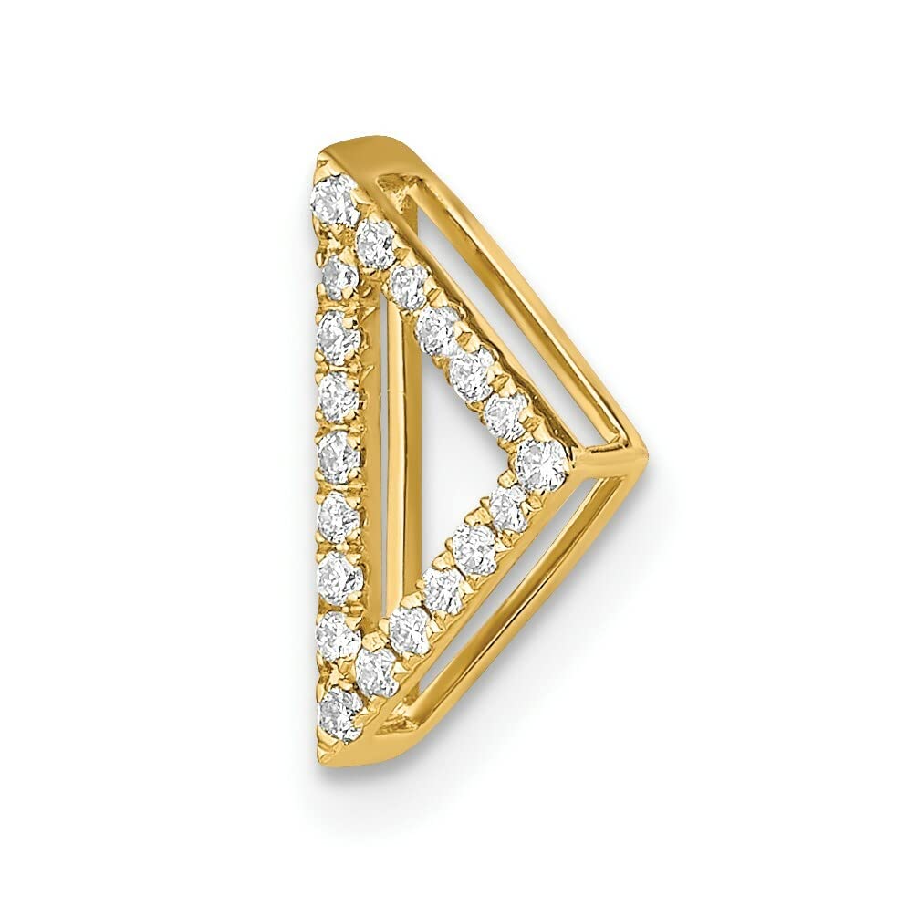14k Yellow Gold Diamond Triangle Pendant Necklace - Elegant Slide Chain for Women - Perfect for Everyday Wear, Gifts & Special Occasions