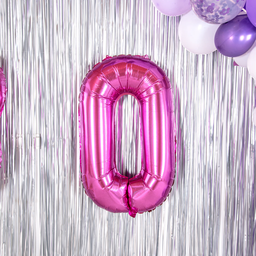 Balloonify Pink Mylar Number 0 Balloon - 40 Inch Large Foil Balloon for Birthday Parties, Baby Showers & Anniversary Celebrations (1 Count)