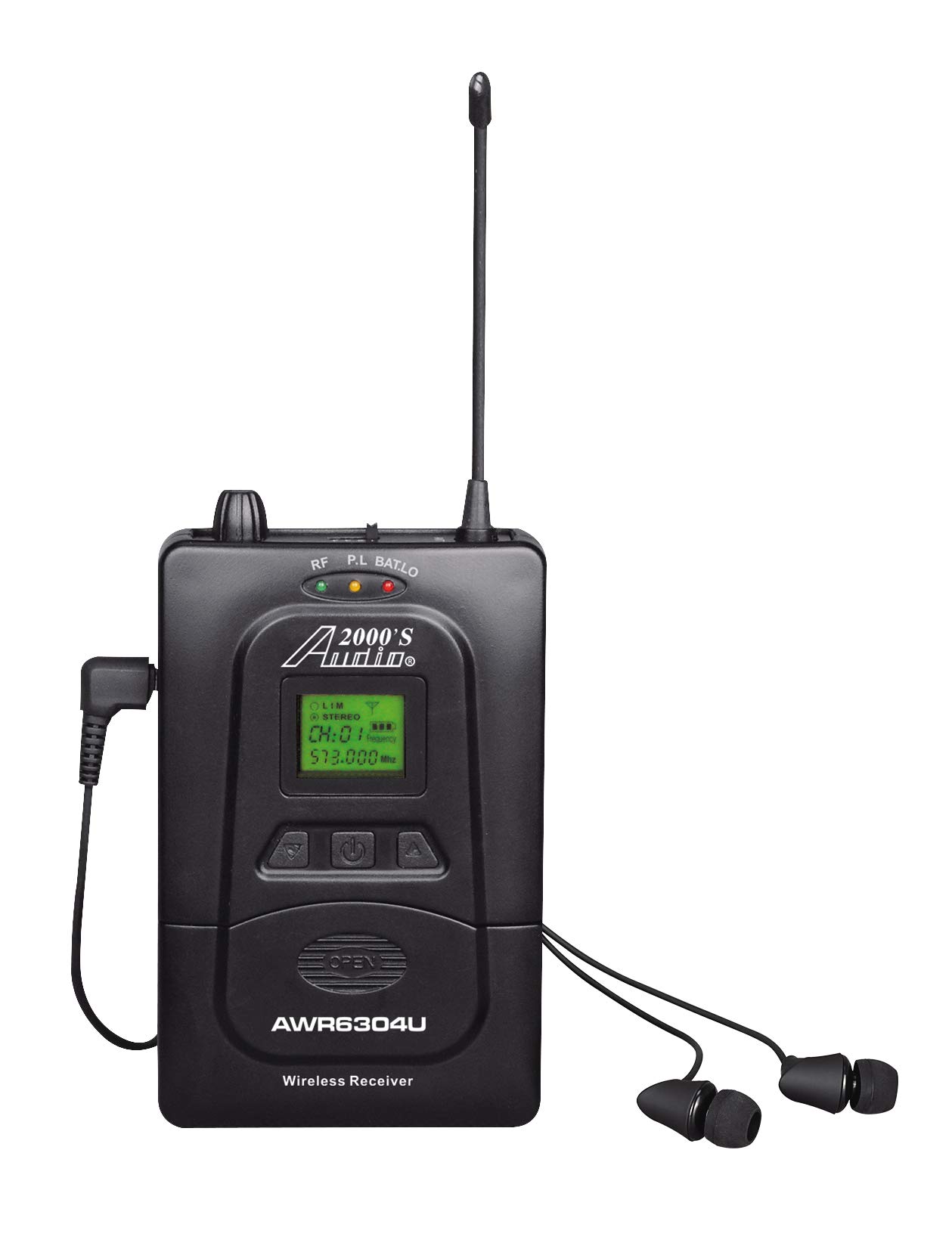 Audio2000'S AWM630BU UHF Wireless In-Ear Monitor System - 100 Selectable Frequencies, 6 Receivers & PVC Case for Live Performances, Concerts & Studio Recording