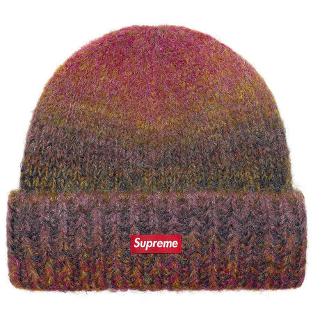 Supreme Gradient Stripe Beanie - Soft Winter Knit Hat for Men & Women - Red Color - Perfect for Skiing, Snowboarding & Cold Weather Fashion
