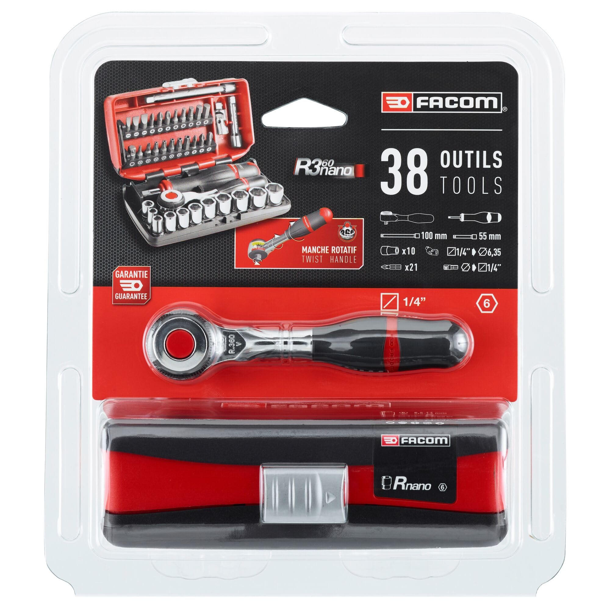 Facom R.360NANOPB 38-Piece 1/4