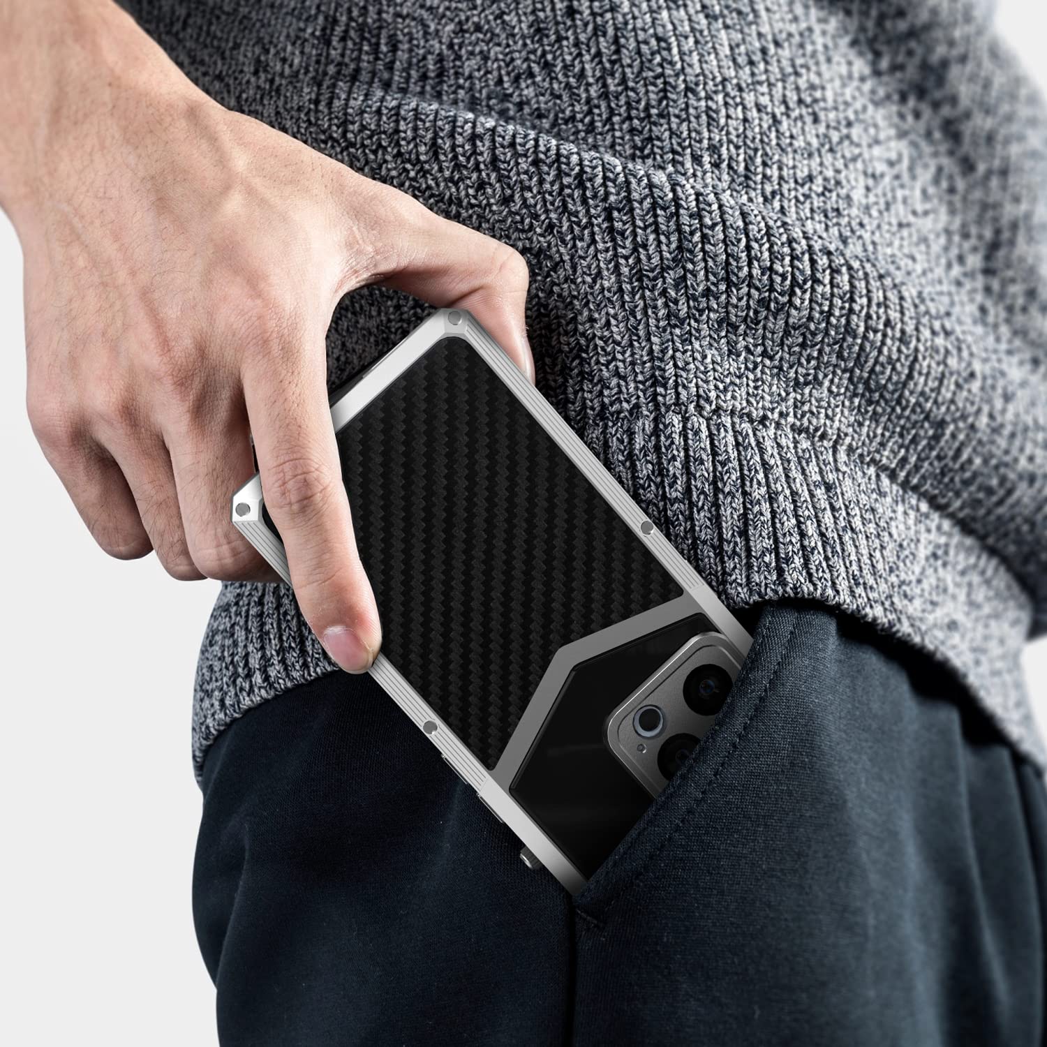 Premium Carbon Fiber & Aluminum iPhone 13 Pro Max Case (6.7