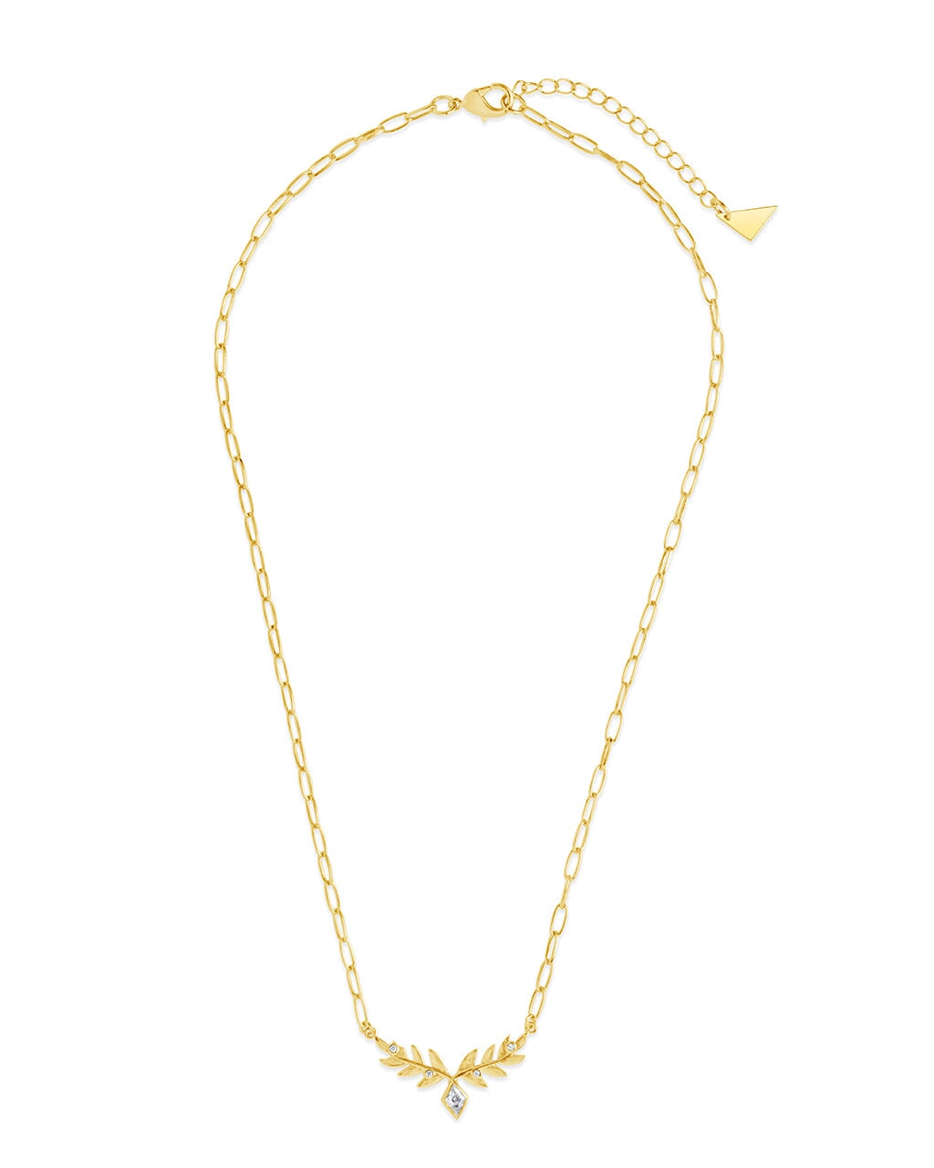 Sicily CZ Leaf Pendant Necklace - Elegant Cubic Zirconia Jewelry for Women, Perfect for Parties, Weddings & Everyday Wear
