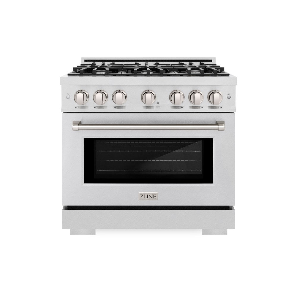 ZLINE 36 Inch 5.2 Cu Ft Dual Fuel Range - 6 Burner Gas Cooktop & Electric Convection Oven in Satin Stainless Steel (HDRS 36) - Perfect for Home Kitchens, Restaurants & Professional Chefs