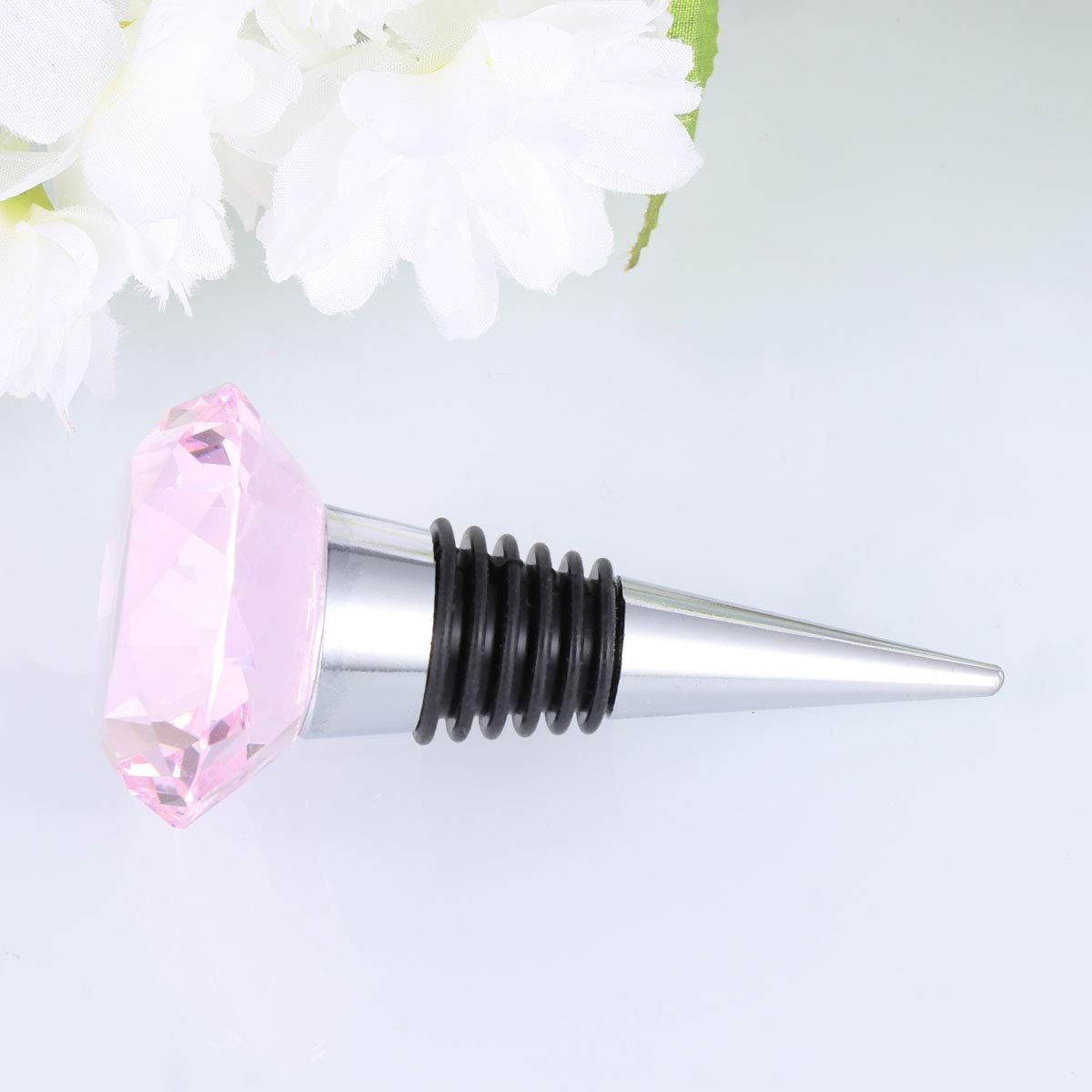 Premium Crystal Wine Bottle Stopper - Elegant Metal Cork Sealer for Wine Preservation | Perfect for Parties, Weddings & Home Bars