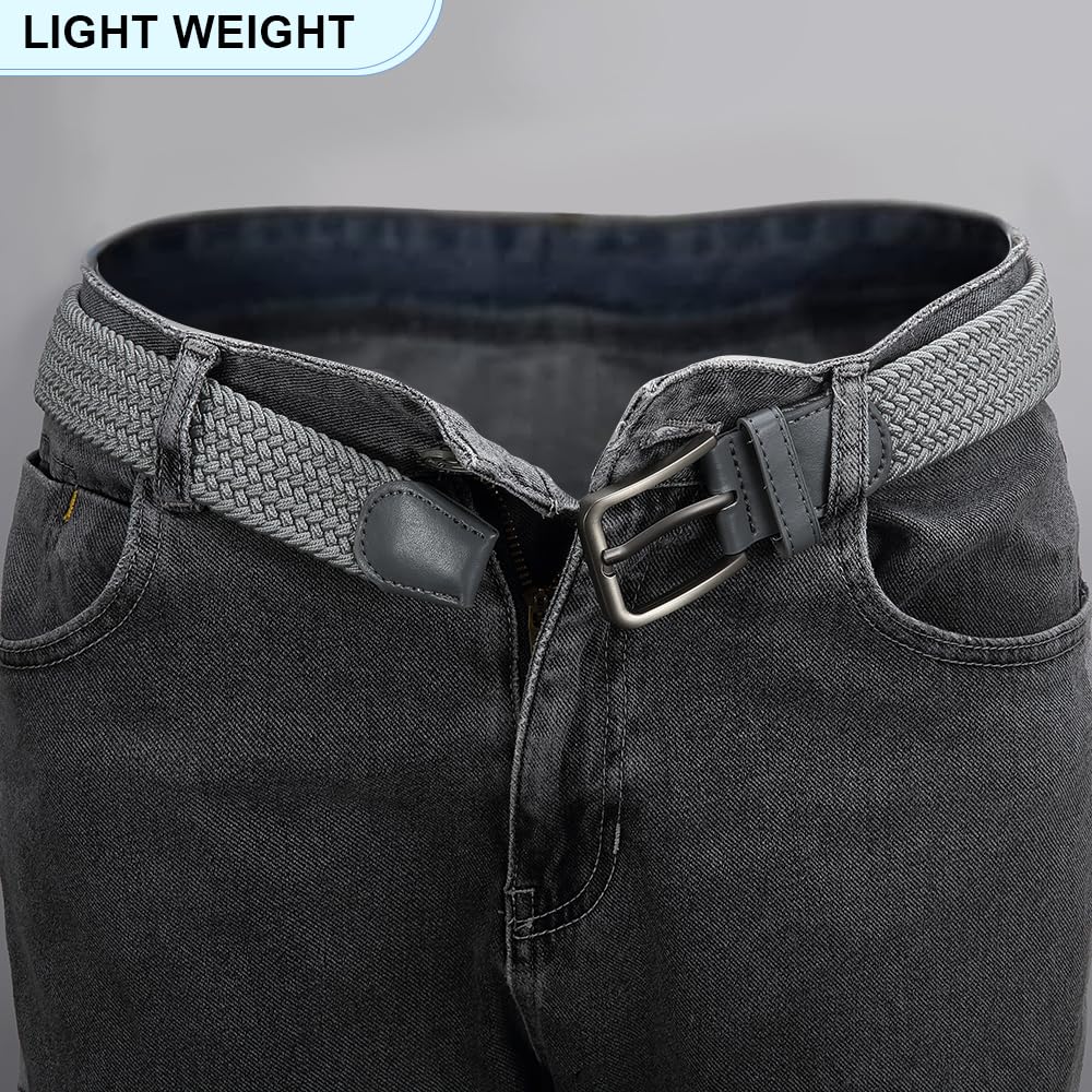 DOOPAI Men's Braided Stretch Belt - 1 3/8