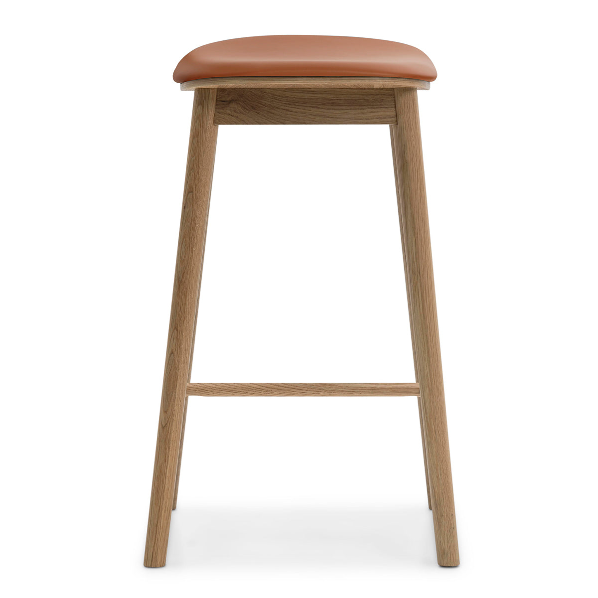 Premium Lando Leather Backless Bar Stool - Modern Counter Height Stool for Kitchen Island, Breakfast Nook & Home Bar - Comfortable PU Leather Seat with Chrome Metal Base