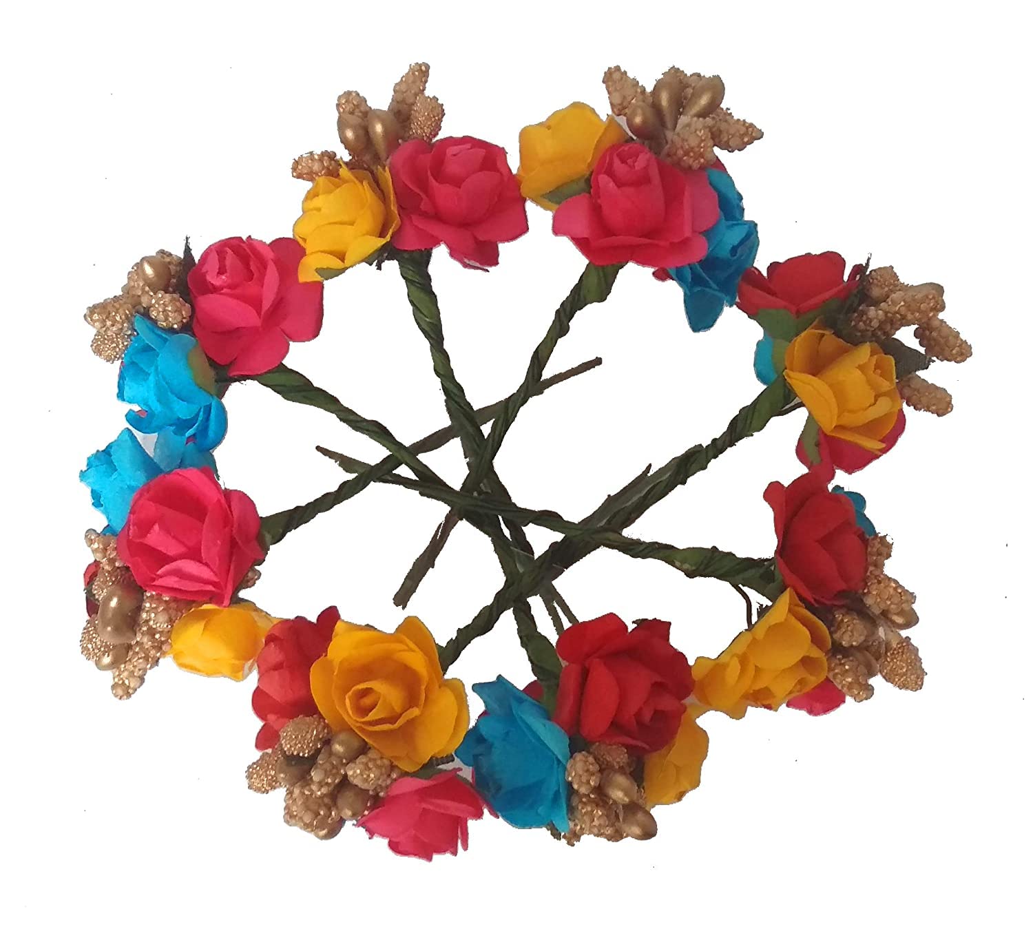 AAINAA Set of 6 Floral Hair Pins for Women & Girls - Decorative Hair Accessories for Weddings, Parties & Everyday Styling