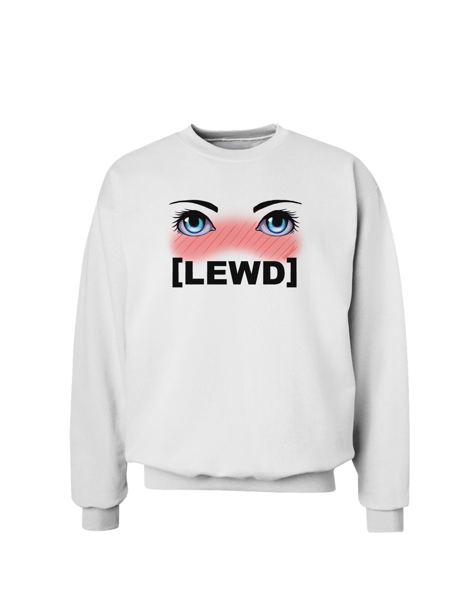 TooLoud Anime Blushing Eyes Kawaii Sweatshirt - Cute Japanese Streetwear for Cosplay, Anime Conventions & Casual Outfits