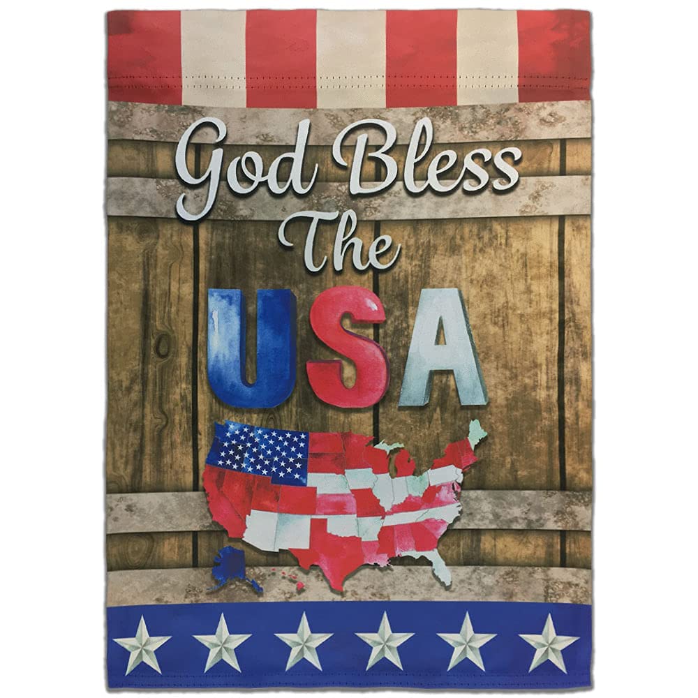 God Bless USA American Garden Flag - 12x18 Inch Double Sided Patriotic Outdoor Flag for Porch, Yard, Garden Decor | Perfect for 4th of July, Memorial Day & Independence Day Celebrations