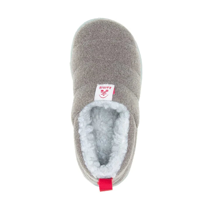 Kamik Charcoal CozyChalet Kids' Indoor/Outdoor Slippers - Warm & Waterproof Winter Booties for Boys & Girls - Perfect for Home, School & Snow Play