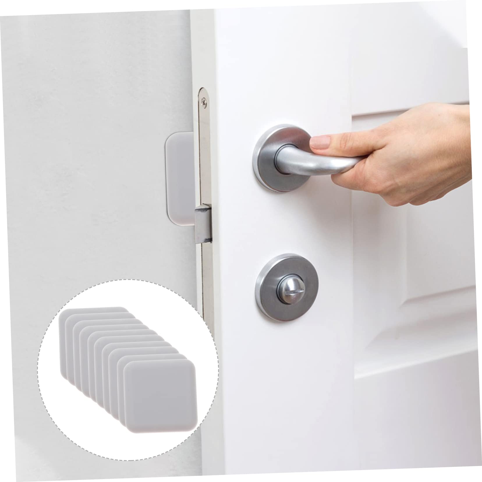 10PCS Silicone Door Knob Guard - Self Adhesive Wall Protector for Home & Office (Grey) - Prevent Wall Damage