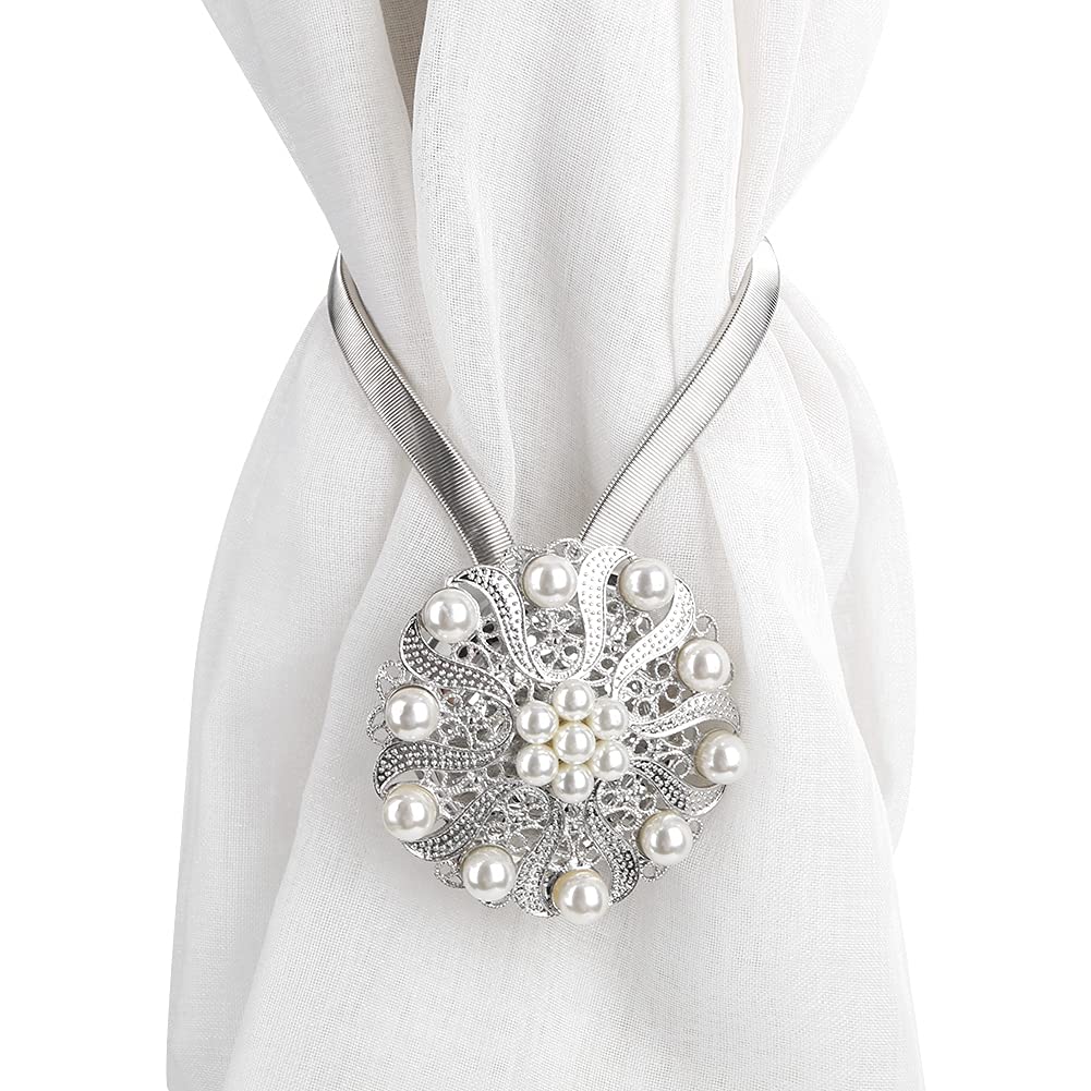 WNSC Magnetic Curtain Clips - Decorative Flexible Curtain Tiebacks for Living Room, Bedroom, Hotel & Office - Modern Home & Commercial Window Treatment Accessories (Perfect for Sheer, Blackout & Voile Curtains)