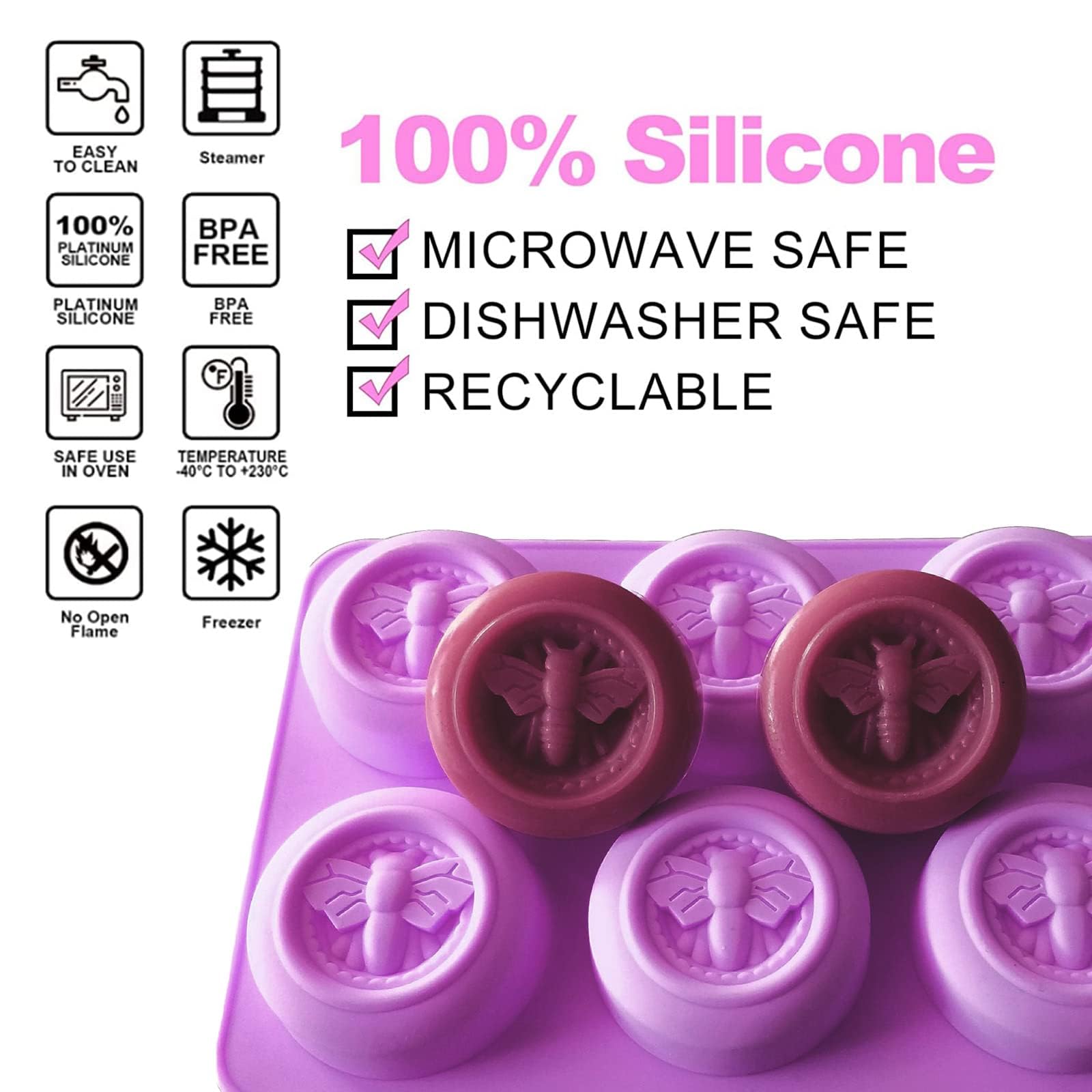 Premium Silicone Honeycomb Soap Molds (3-Pack) - Ideal for Handmade Soap, Lotion Bars & Wax Melts - Perfect for DIY Bee-Themed Crafts, Bath & Body Products, Candle Making & Home Decor Gifts