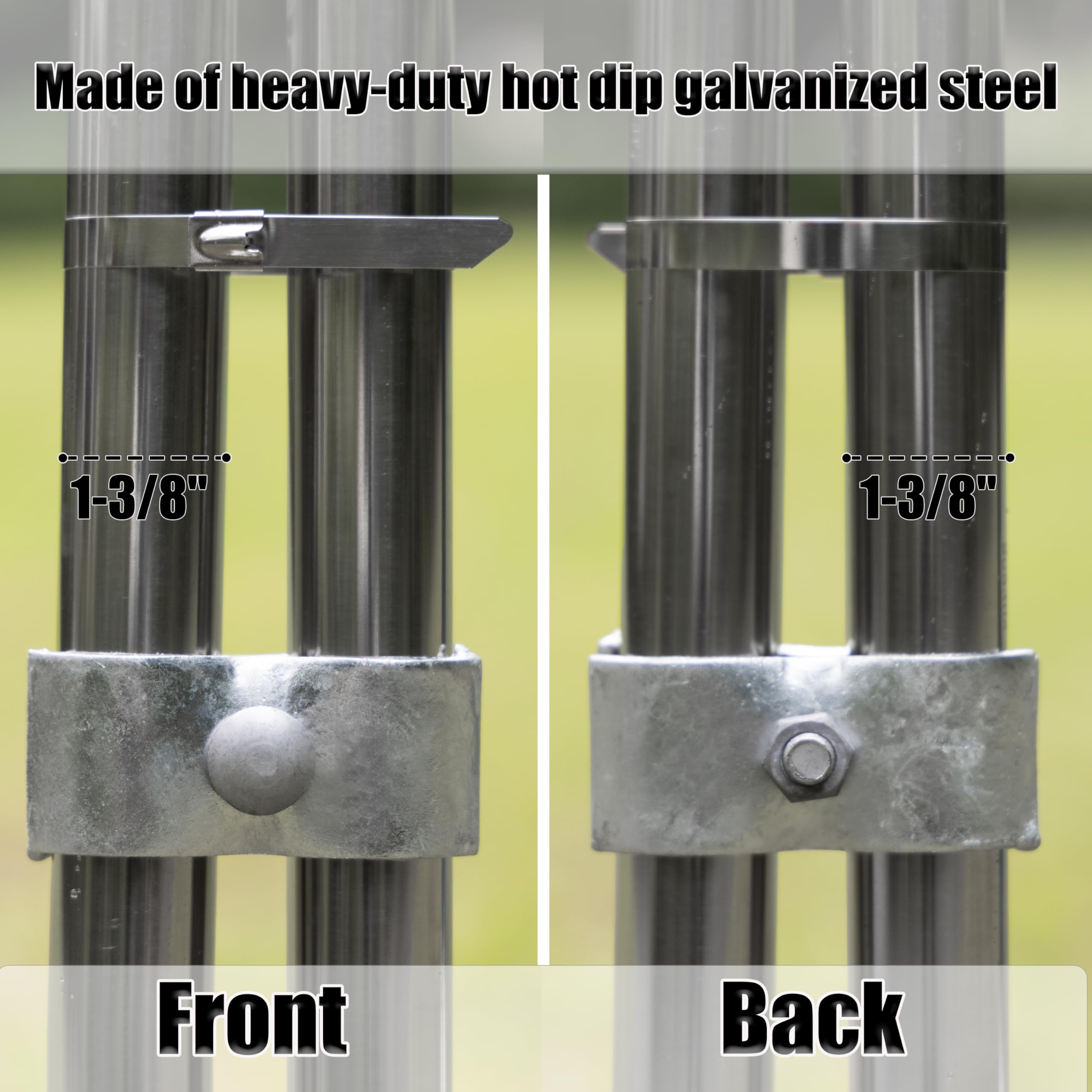 Heavy Duty Galvanized Steel Dog Kennel Panel Clamps for 1-3/8