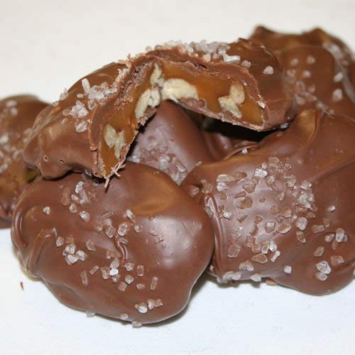 Delicious Pecan Caramel Clusters with Sea Salt - Premium Milk Chocolate (2-Pound Bag) | Gourmet Snacks, Holiday Gifts & Party Treats
