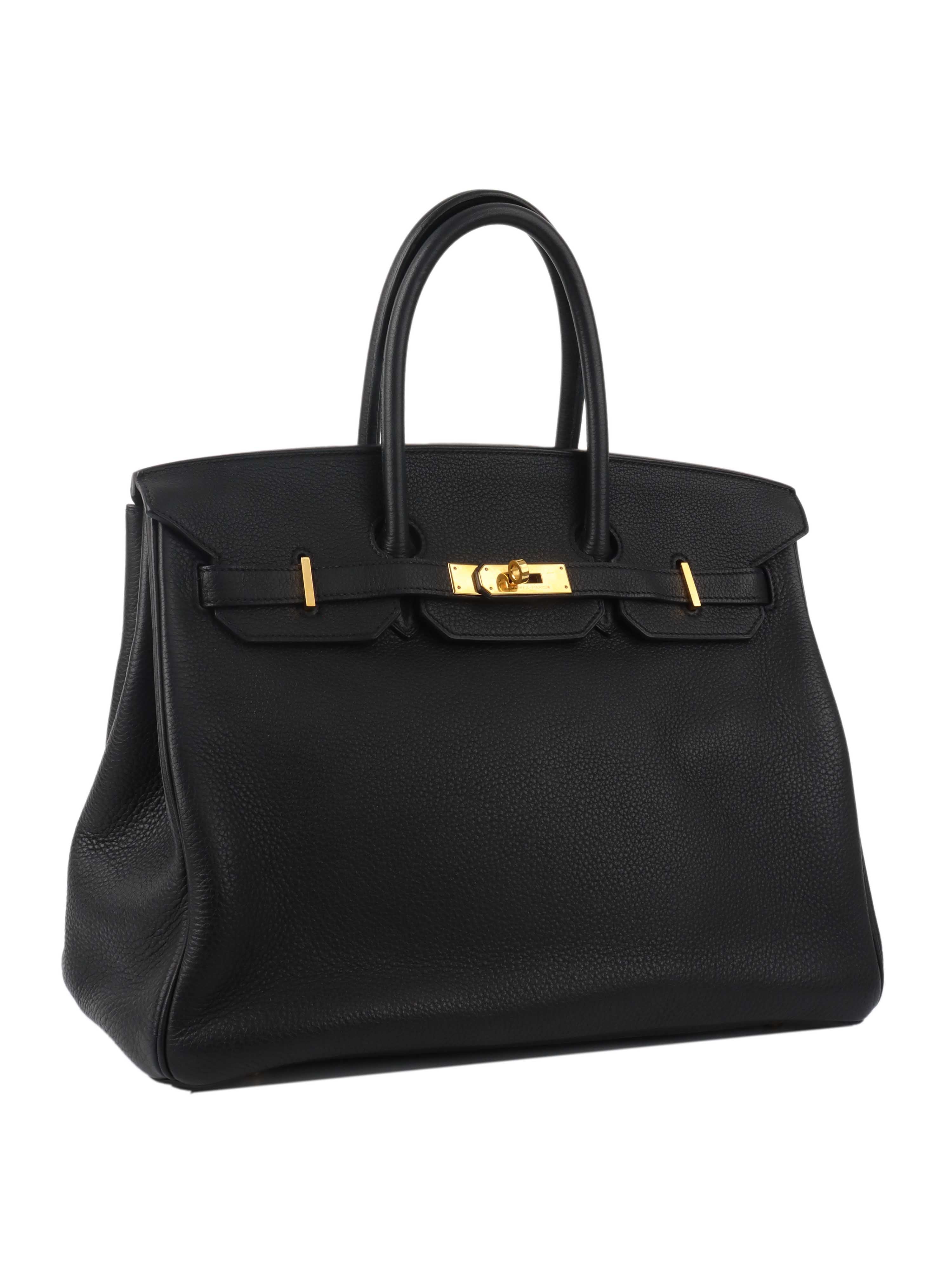 Authentic Hermes Birkin 35 Handbag in Noir Black with Gold Hardware (GHW) 2011 Collection - Luxury Tote Bag for Women, Perfect for Work, Travel & Special Occasions