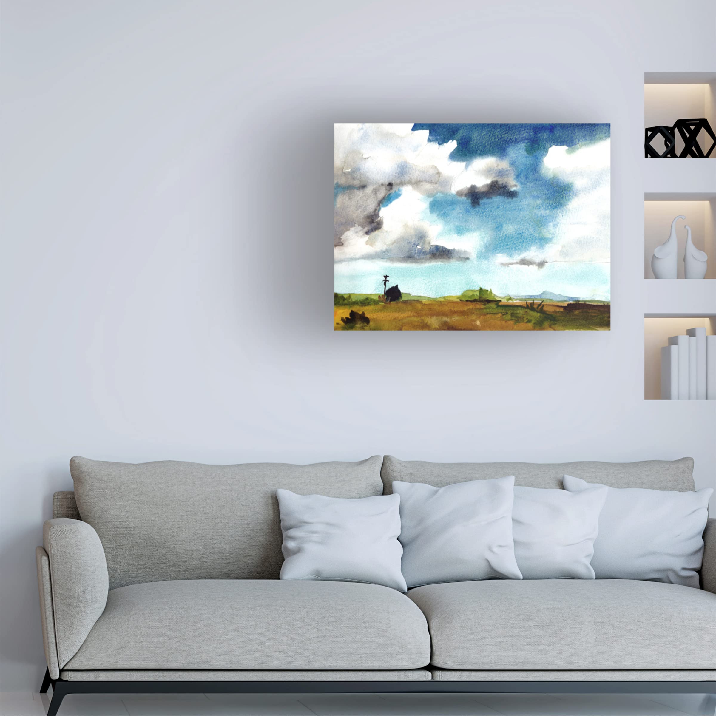 Paul McCreery 'Country Life II' Canvas Wall Art Print - Farmhouse Landscape Painting for Living Room, Bedroom & Office Decor