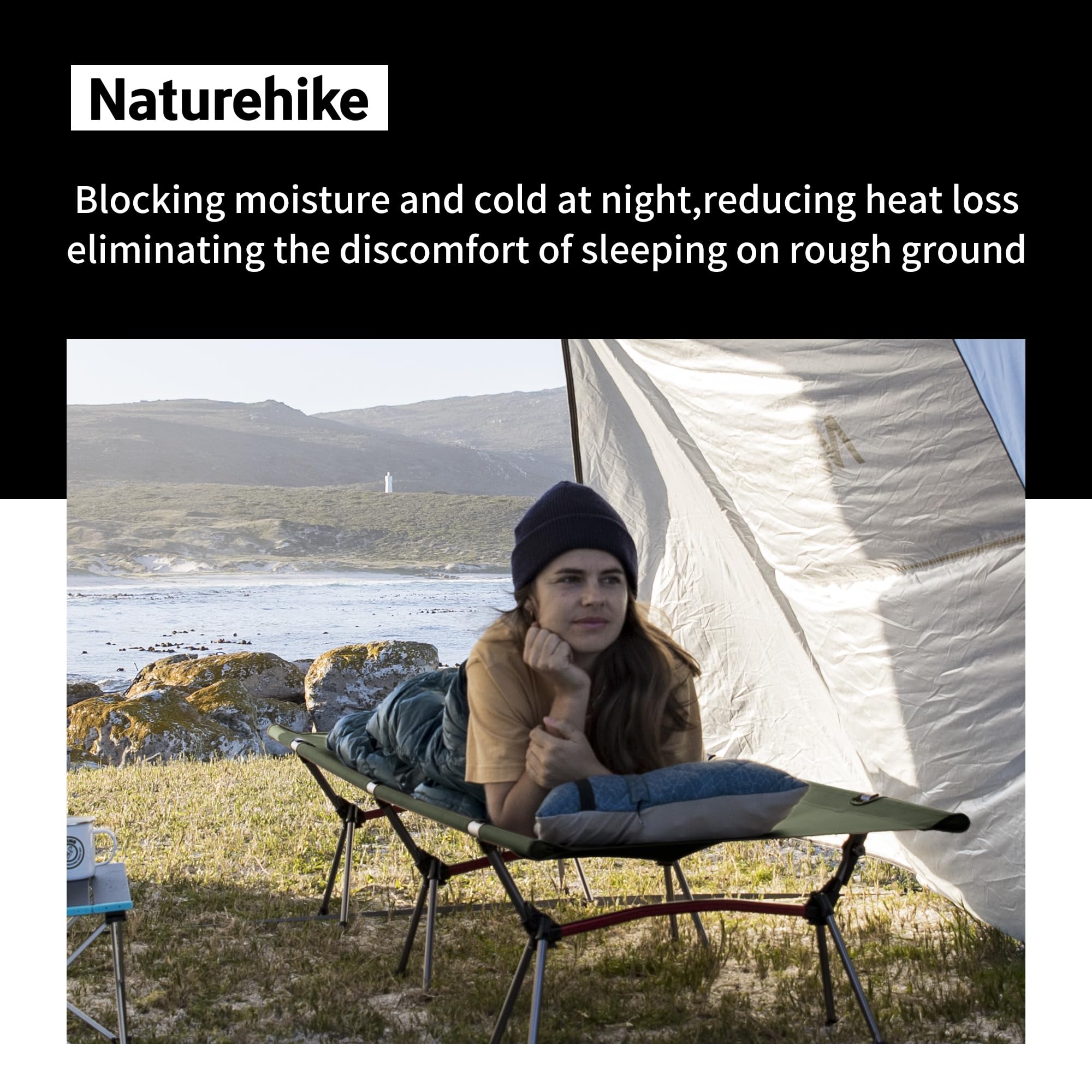 Naturehike ArmyWild Ultralight Folding Camping Cot with Leg Extenders - 330lbs Capacity Portable Backpacking Bed for Outdoor Camping, Hiking, Travel & Home Use - Perfect for Backpackers, Campers & Emergency Preparedness