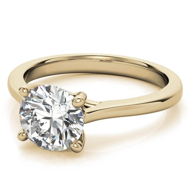 2.5 CT Round Cut Moissanite Engagement Ring - 10K/14K/18K Solid Yellow Gold Handmade Solitaire Ring for Women | Minimalist Wedding Band Set | Anniversary & Proposal Gift | Trellis Setting | Perfect for Everyday Wear, Special Occasions & Romantic Moments