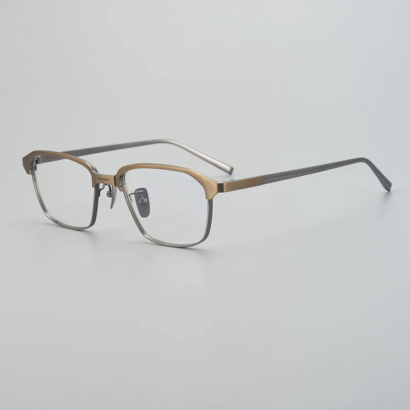 Stylish Black Unisex Titanium Full Rim Square Eyeglasses 49024 - Perfect for Work, Reading & Fashion Accessories