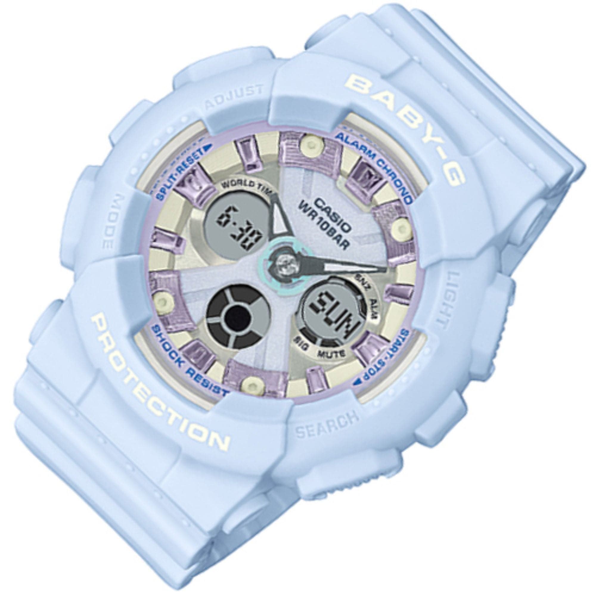 CASIO BABY-G BA-130WP-2ADR Blue Resin Strap Women's Digital Sport Watch - Perfect for Running, Swimming & Outdoor Activities