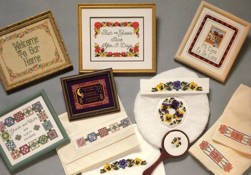 OmniBook Cross Stitch Pattern for Bed and Bath - DIY Home Decor, Pillow & Blanket Embroidery Design for Cozy Bedroom and Bathroom Decor
