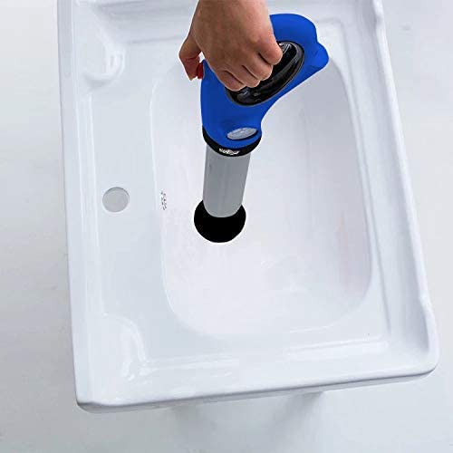 InstaPlunge Electric Plunger System - Powerful Cordless Toilet & Drain Unclogger for Bathroom, Kitchen Sink, Shower - Fast 1-Button Clog Removal (Blue/Grey) | Perfect for Home, Apartment & RV Use