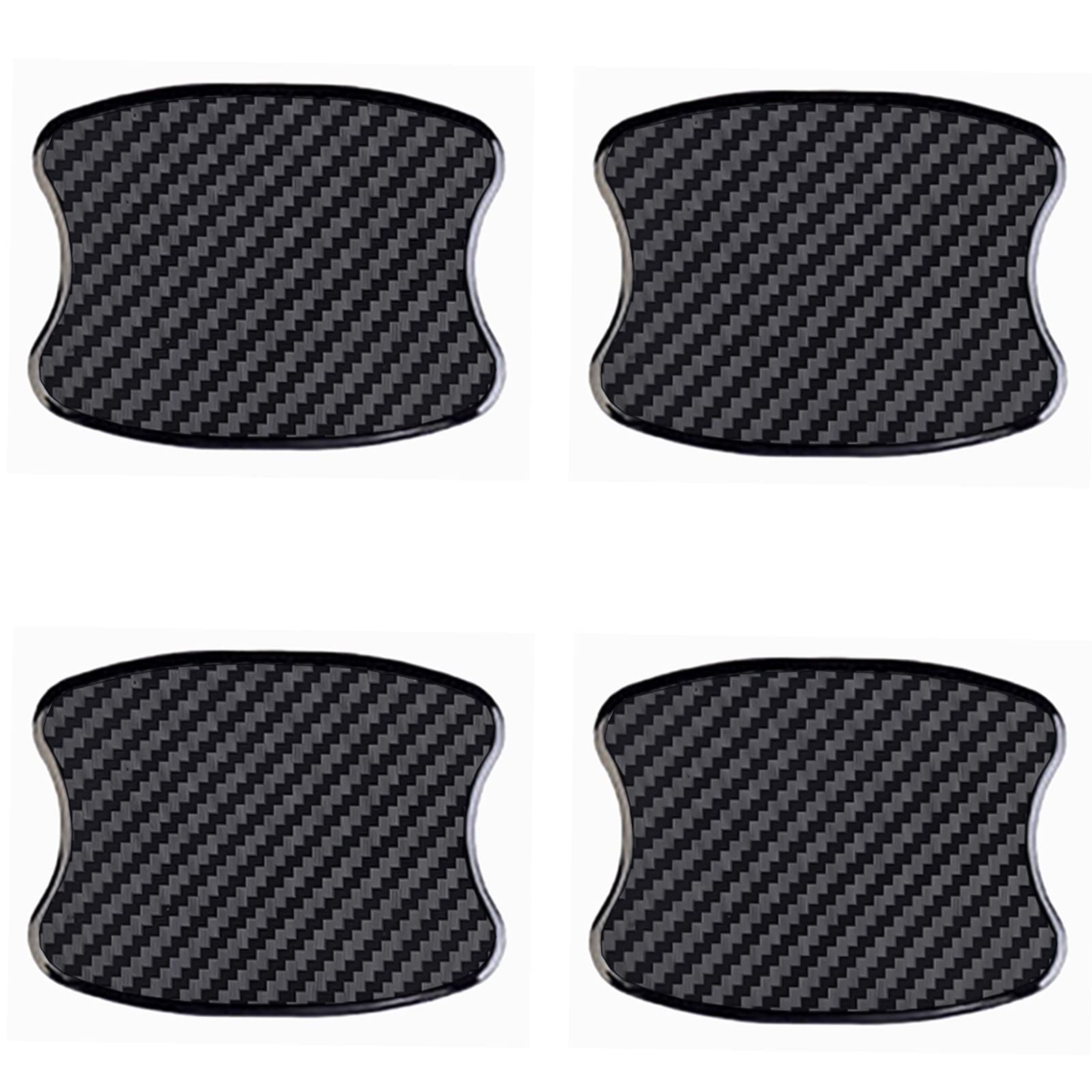 WORCAS 4Pcs Universal 3D Carbon Fiber Car Door Handle Protective Films - Paint Protection for Grip Recesses (Small) | Prevent Scratches & Enhance Style for Sedans, SUVs & Trucks