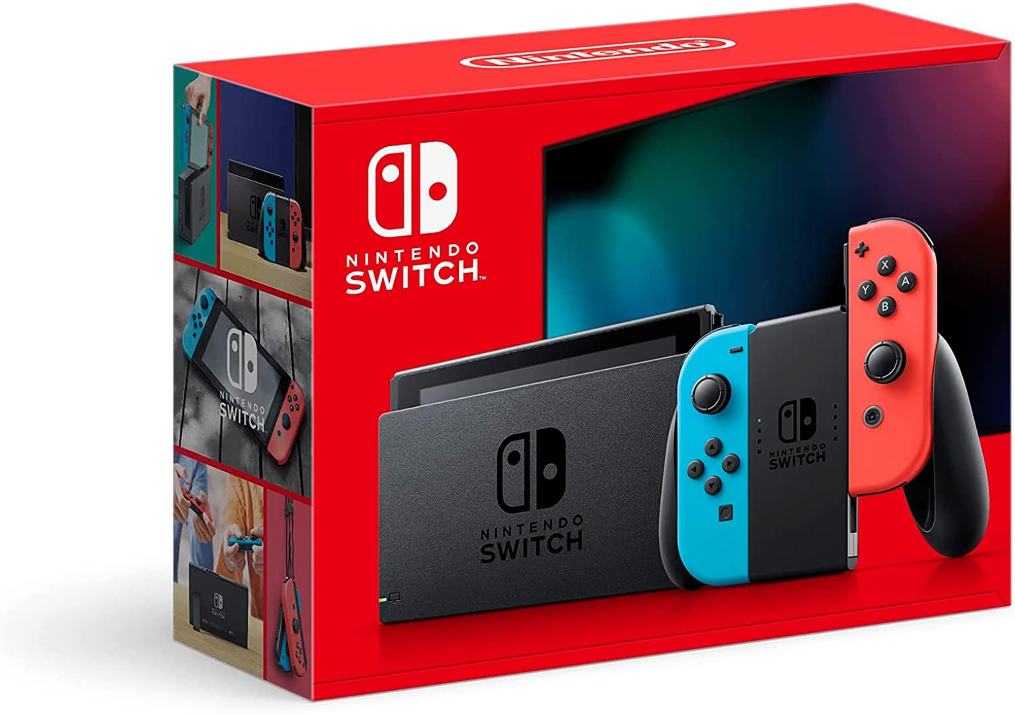 Nintendo Switch™ Console with Neon Blue & Red Joy-Con™ Controllers - Portable Gaming for Travel, Home Entertainment & Multiplayer Fun