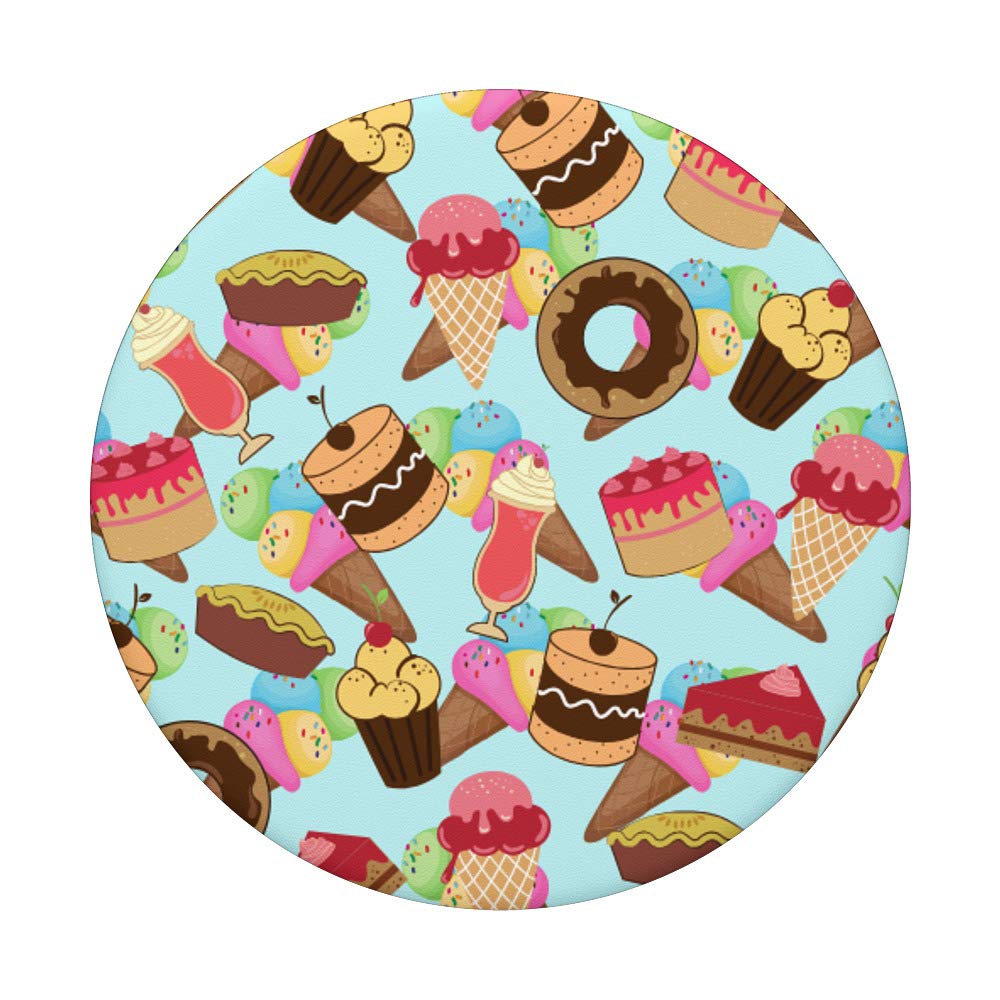 Sweet Dessert Treats & Junk Food Themed PopSockets PopGrip - Swappable Phone & Tablet Stand with Grip - Perfect for Foodies, Gift Giving & Daily Use at Home/Office